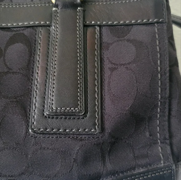 COACH Monogram Canvas Signature Logo Shoulder/ Handbag - Picture 5 of 16